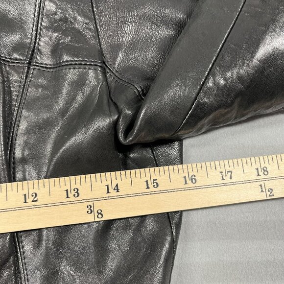 Vinetti Jacket Womens Small Black Lambskin Leather Zip Front Collared Fitted - Picture 7 of 11